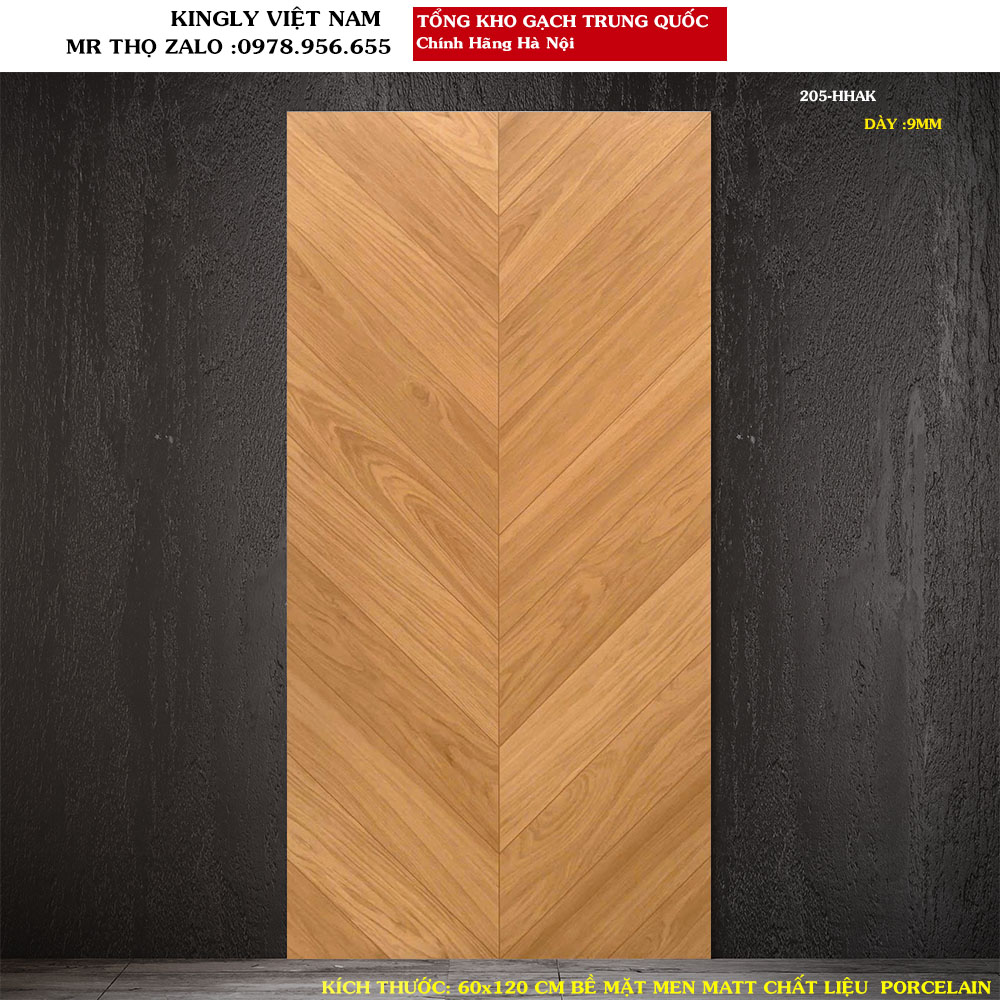 Gạch giả gỗ xương cá 600x1200 mm Trung Quốc 205